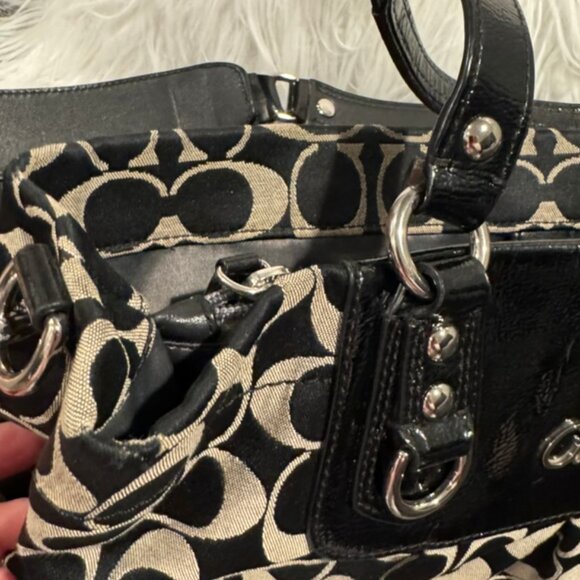 Coach Signature Khaki & Tan Monogram Shoulder Bag – F16610 – Crossbody - Hangtag - Picture 8 of 14